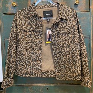 NWT! Leopard Nine West Denim Jacket